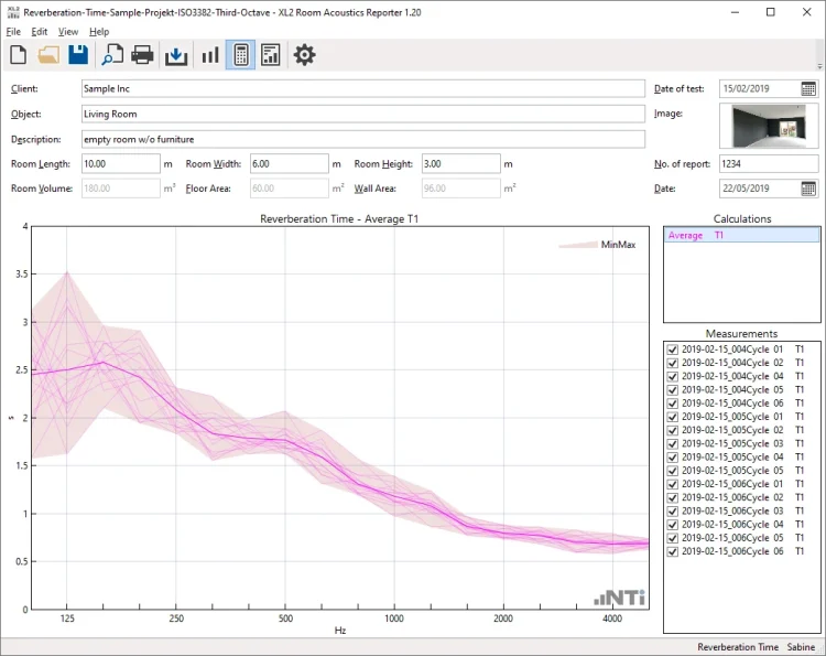 Xl2 Room Acoustics Reporter Calculations View