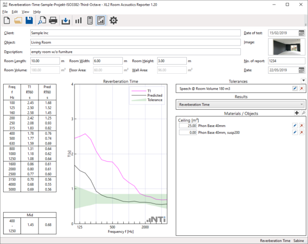 XL2-Room-Acoustics-Reporter-Results-with-Tolerance-and-Material