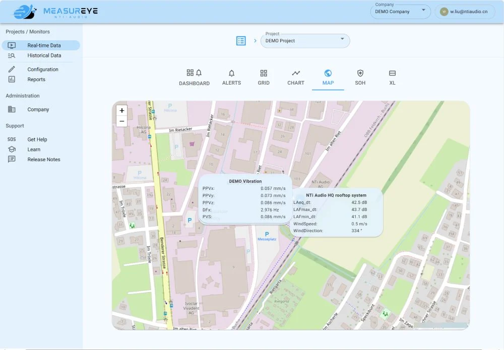 噪声监测地图 噪音在线监测 Ntiaudio